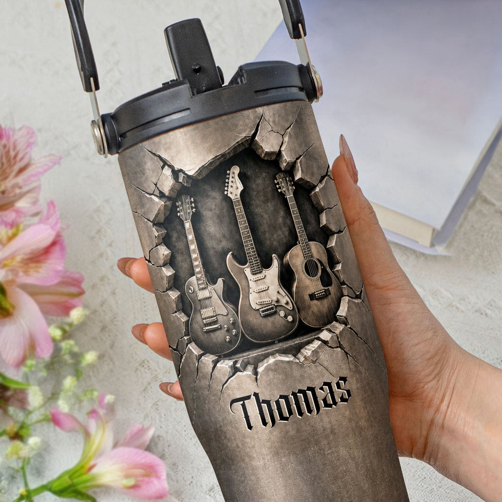 Personalized 30oz Tumbler for Music Lovers Custom Name Gift Tumbler With Handle GradoCreations