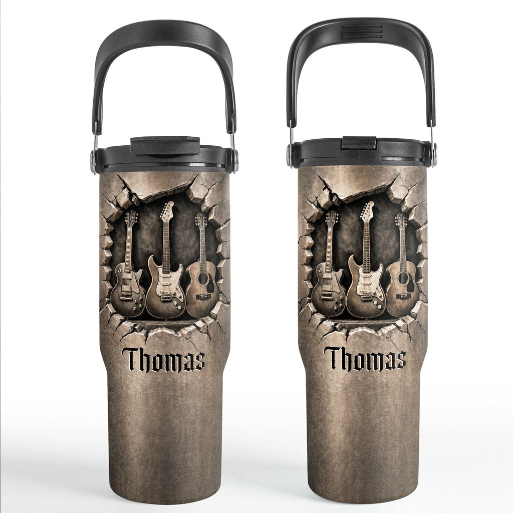 Personalized 30oz Tumbler for Music Lovers Custom Name Gift Tumbler With Handle GradoCreations