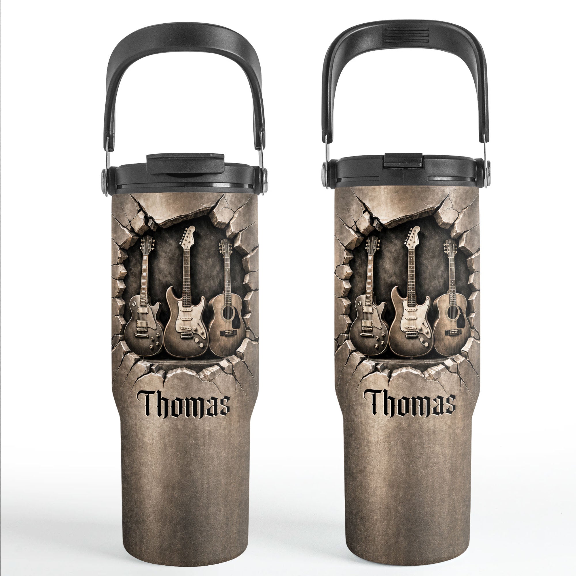 Personalized 30oz Tumbler for Music Lovers Custom Name Gift Tumbler With Handle GradoCreations