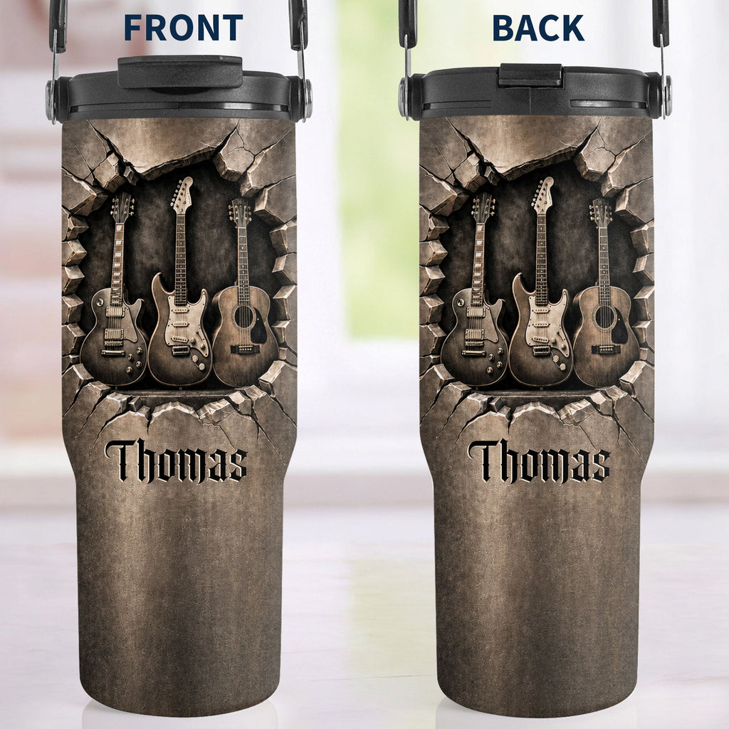 Personalized 30oz Tumbler for Music Lovers Custom Name Gift Tumbler With Handle GradoCreations