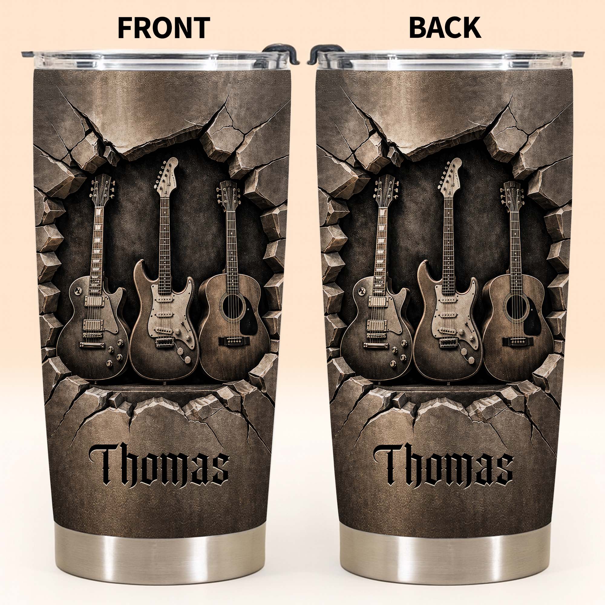 Personalized 20oz Stainless Steel Tumbler Custom Music Gift 20oz Tumbler GradoCreations