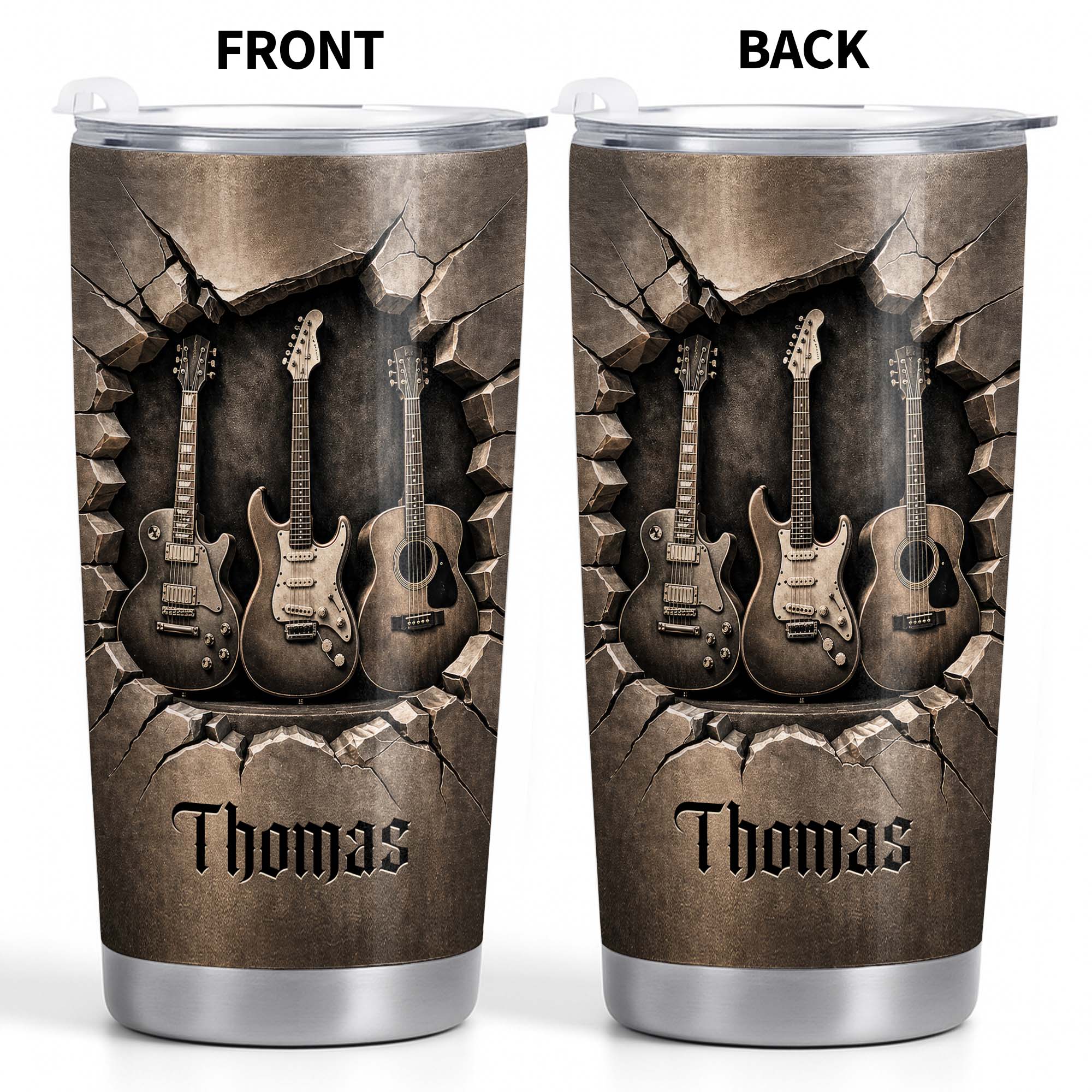 Personalized 20oz Stainless Steel Tumbler Custom Music Gift 20oz Tumbler GradoCreations