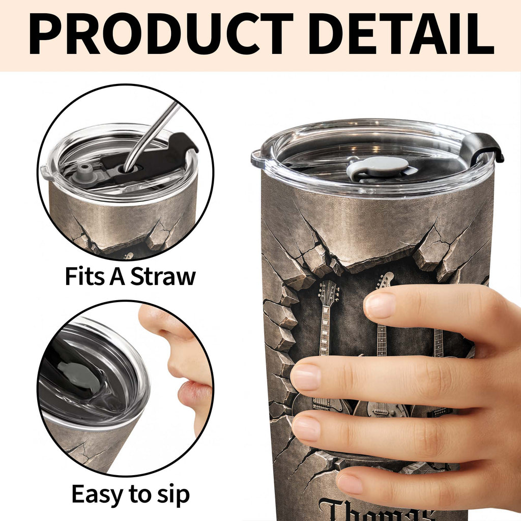 Personalized 20oz Stainless Steel Tumbler Custom Music Gift 20oz Tumbler GradoCreations