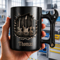 Personalized Wrench Handle Coffee Mug Custom Gift for Dad Wrench Handle Mug GradoCreations