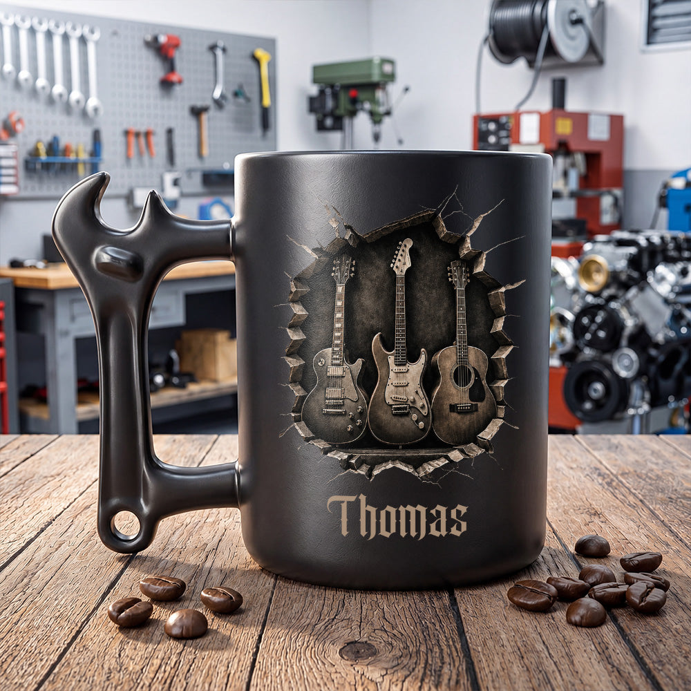 Personalized Wrench Handle Coffee Mug Custom Gift for Dad Wrench Handle Mug GradoCreations