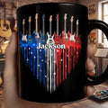 Personalized Black Mug for Music Lovers Custom Name Gift Black Mug GradoCreations