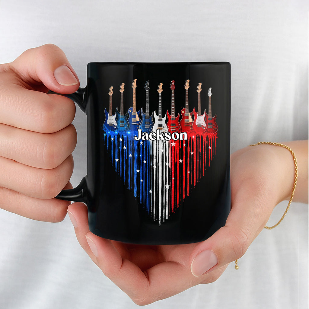 Personalized Black Mug for Music Lovers Custom Name Gift Black Mug GradoCreations