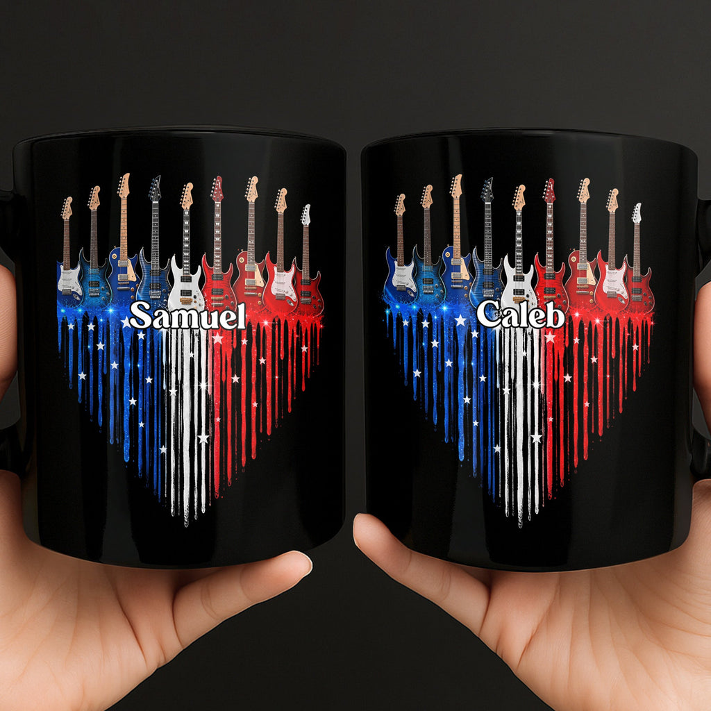 Personalized Black Mug for Music Lovers Custom Name Gift Black Mug GradoCreations