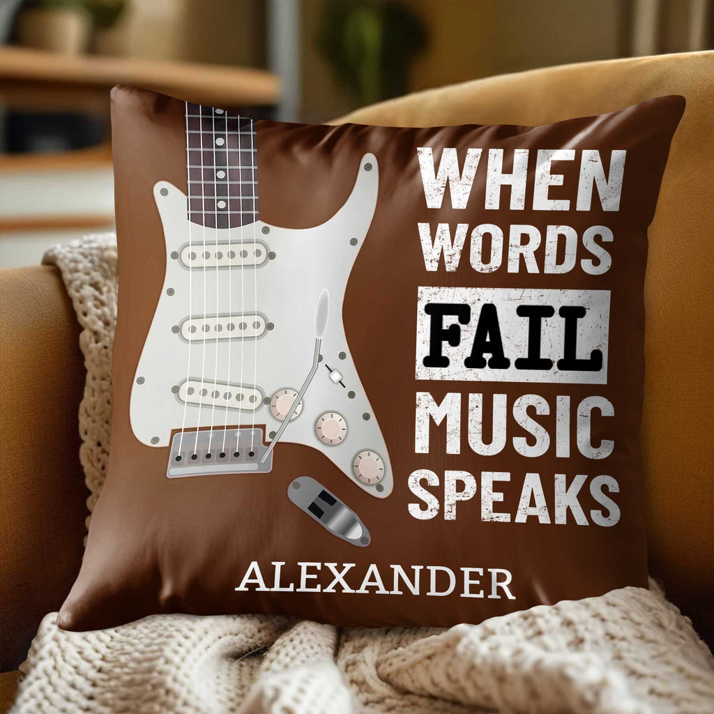 Personalized Bass Guitar Pillow Custom Gift for Music Lover Pillow GradoCreations