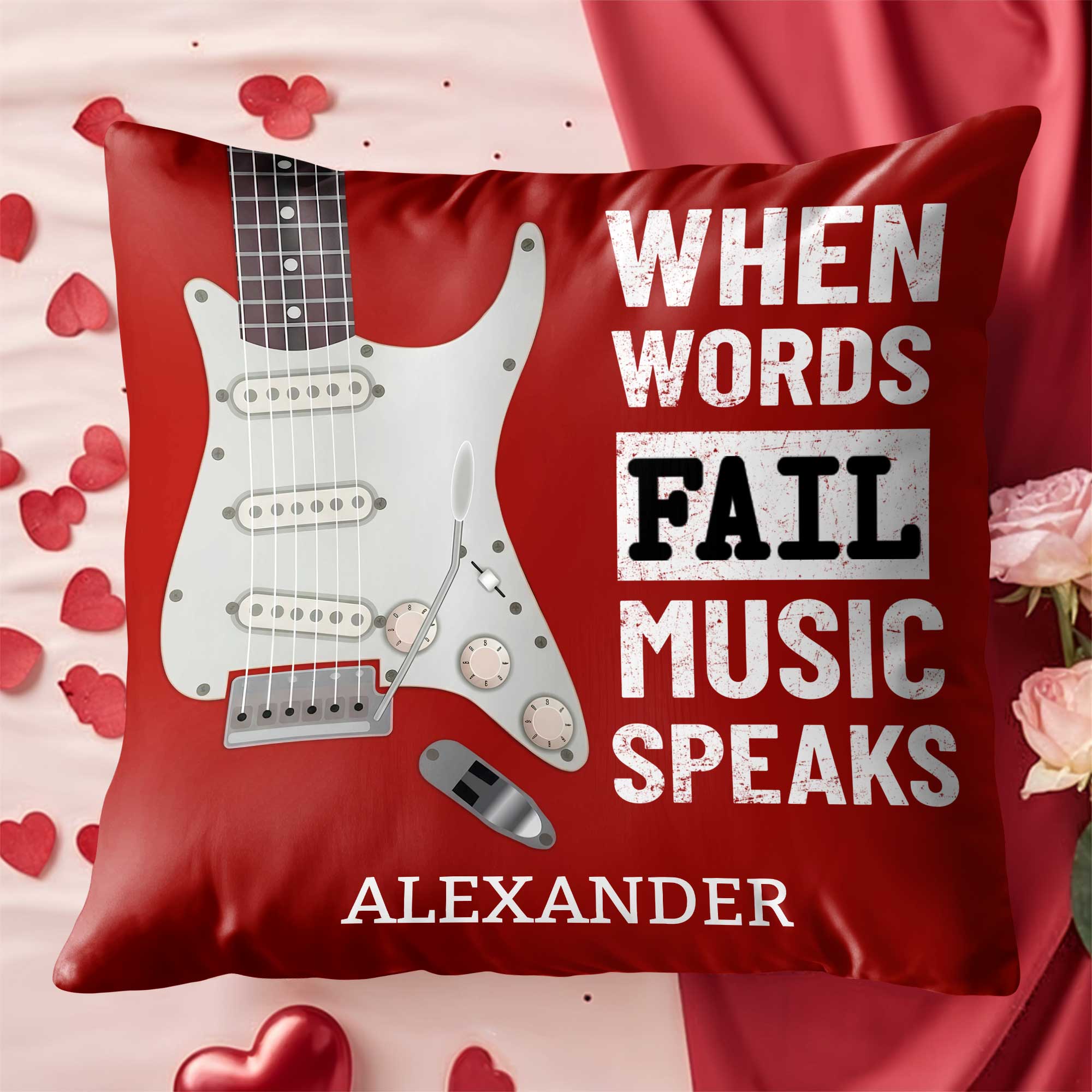 Personalized Bass Guitar Pillow Custom Gift for Music Lover Pillow GradoCreations
