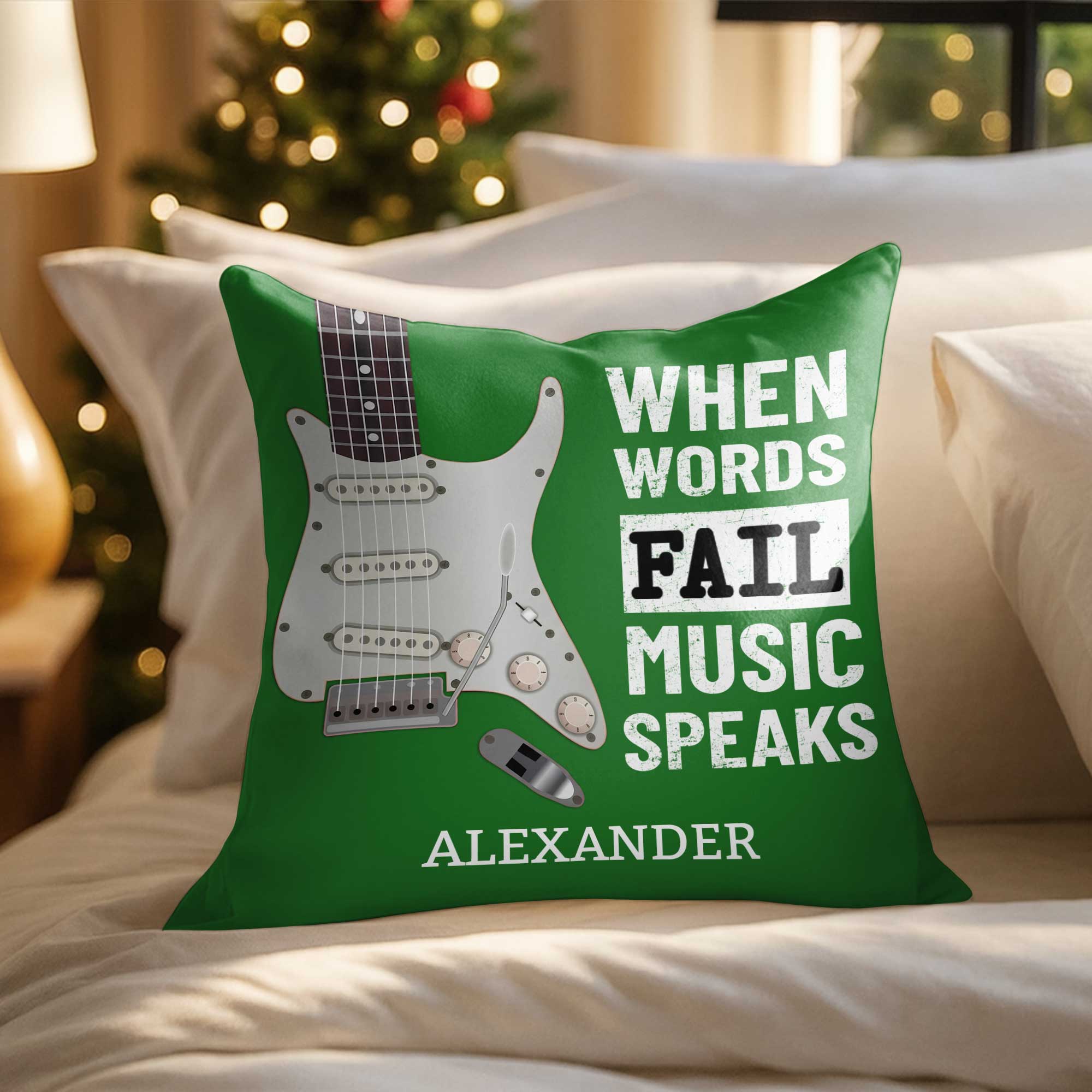 Personalized Bass Guitar Pillow Custom Gift for Music Lover Pillow GradoCreations