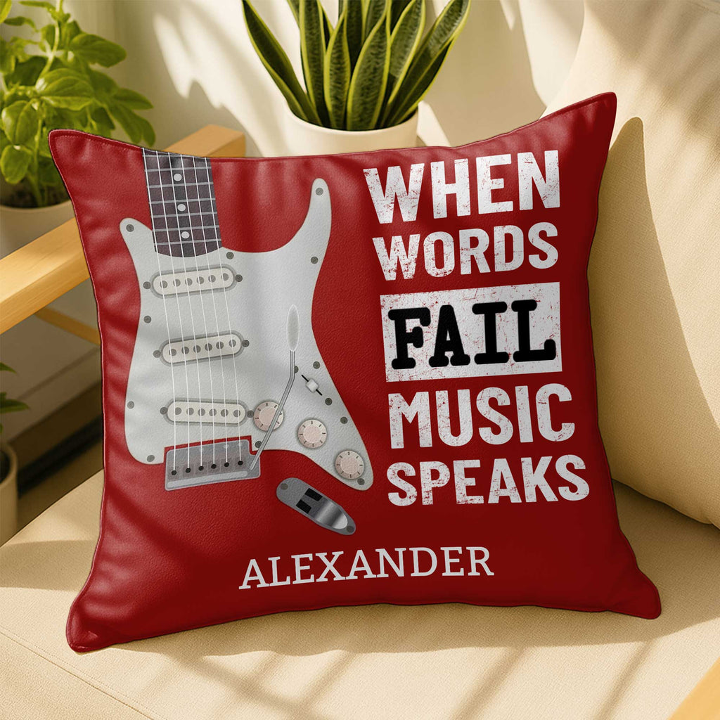 Personalized Bass Guitar Pillow Custom Gift for Music Lover Pillow GradoCreations