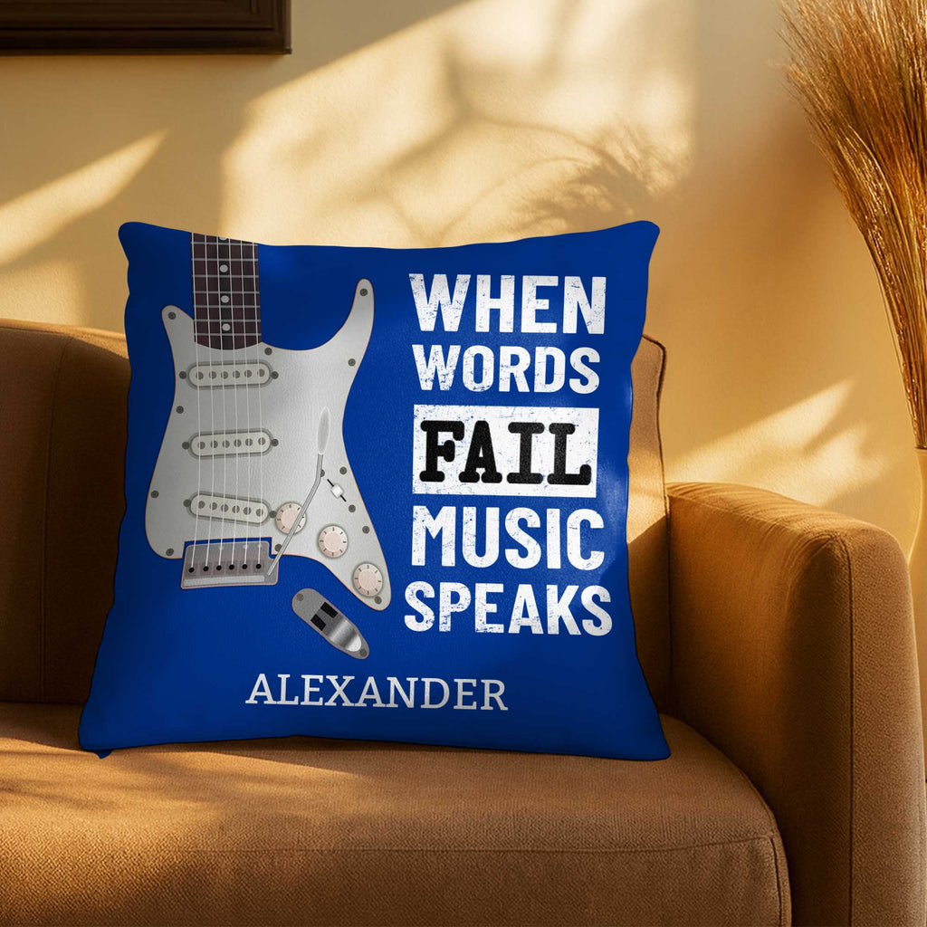 Personalized Bass Guitar Pillow Custom Gift for Music Lover Pillow GradoCreations