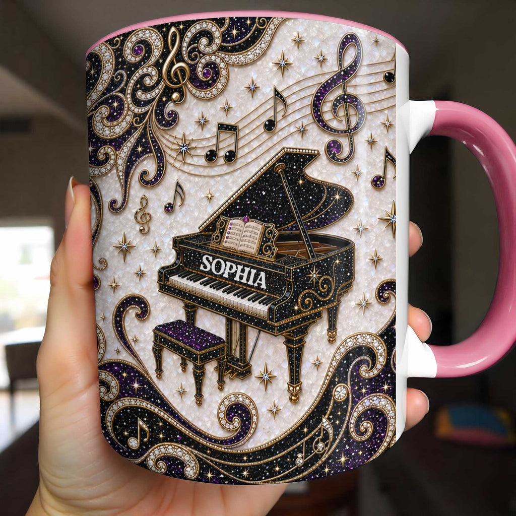 Personalized Ceramic Accent Mug Music Gift for Music Lovers