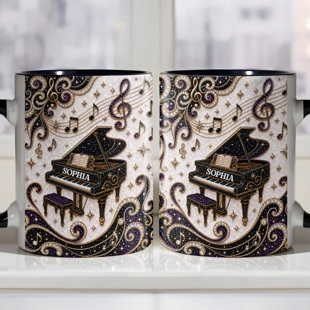 Personalized Ceramic Accent Mug Music Gift for Music Lovers