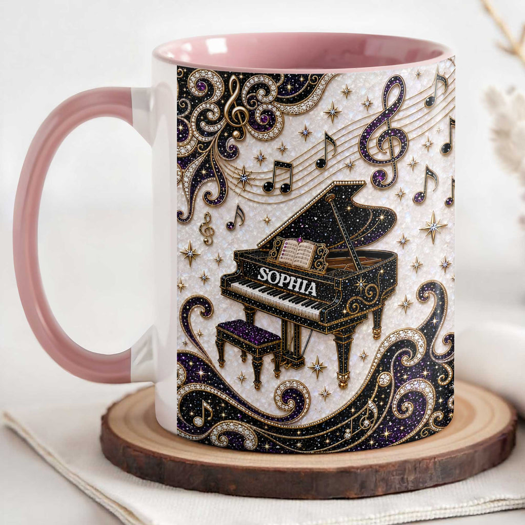 Personalized Ceramic Accent Mug Music Gift for Music Lovers