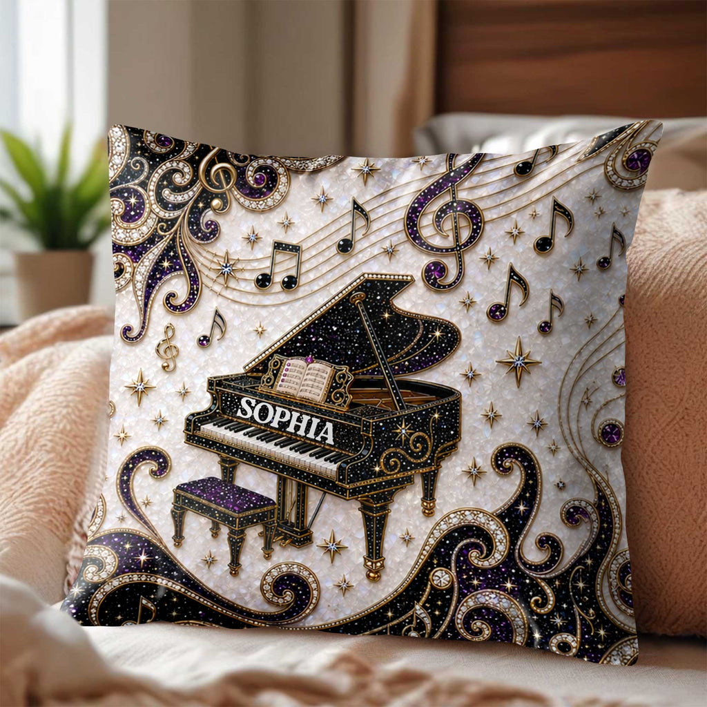 Personalized Grand Piano Theme Pillow Custom Music Gift