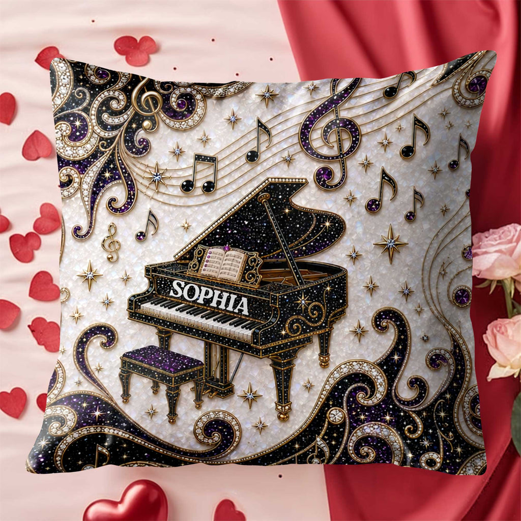 Personalized Grand Piano Theme Pillow Custom Music Gift