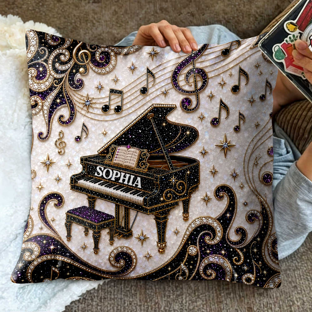 Personalized Grand Piano Theme Pillow Custom Music Gift