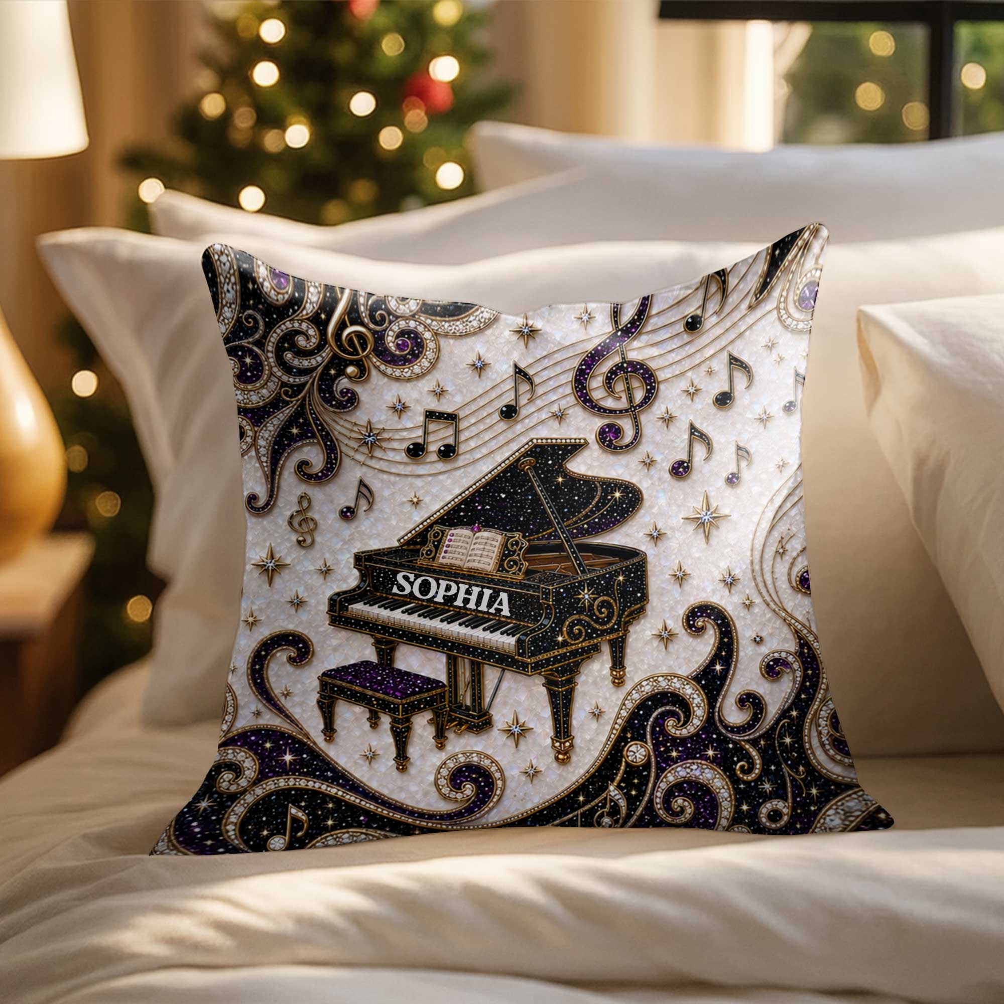 Personalized Grand Piano Theme Pillow Custom Music Gift