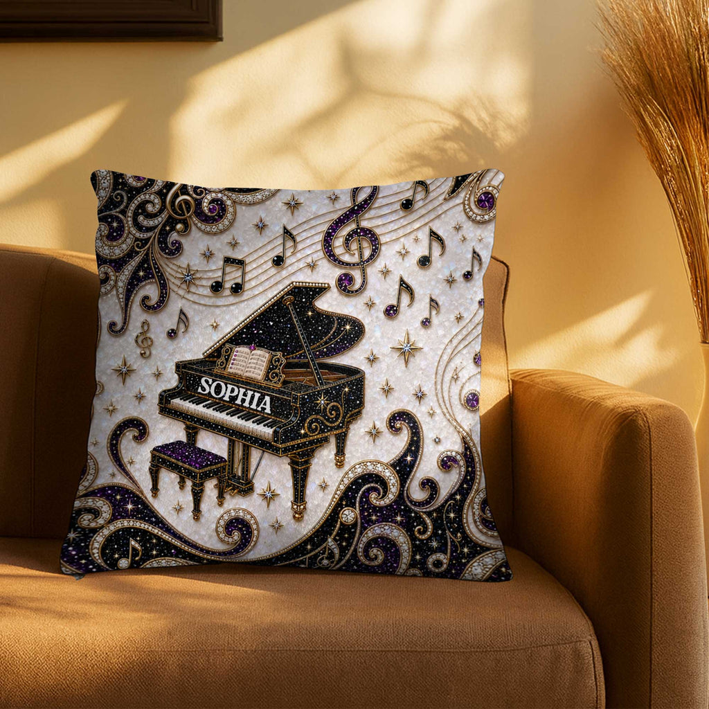 Personalized Grand Piano Theme Pillow Custom Music Gift