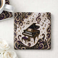 Personalized Ceramic Coaster Custom Music Design Gift for Music Lovers Square Ceramic Coaster GradoCreations