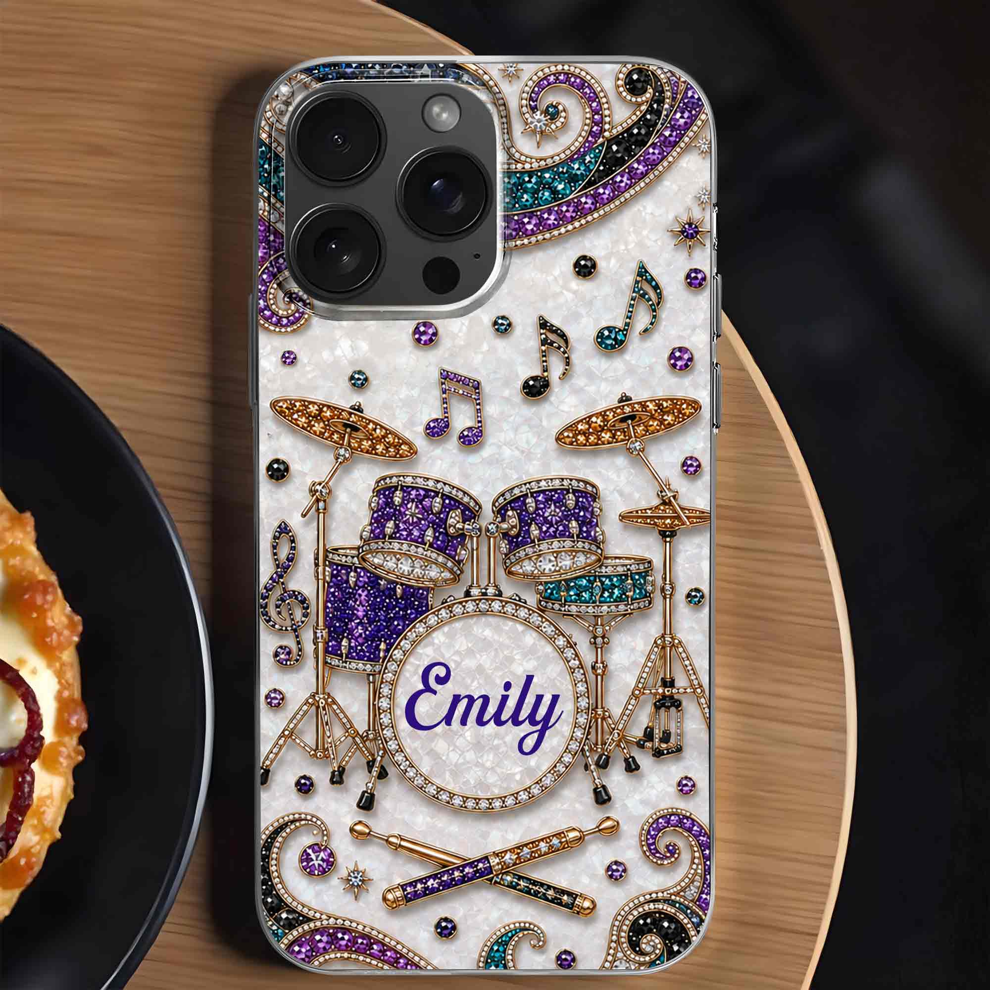 Personalized Clear Phone Case for Music Lovers Custom Name Gift Clear Phone Case GradoCreations