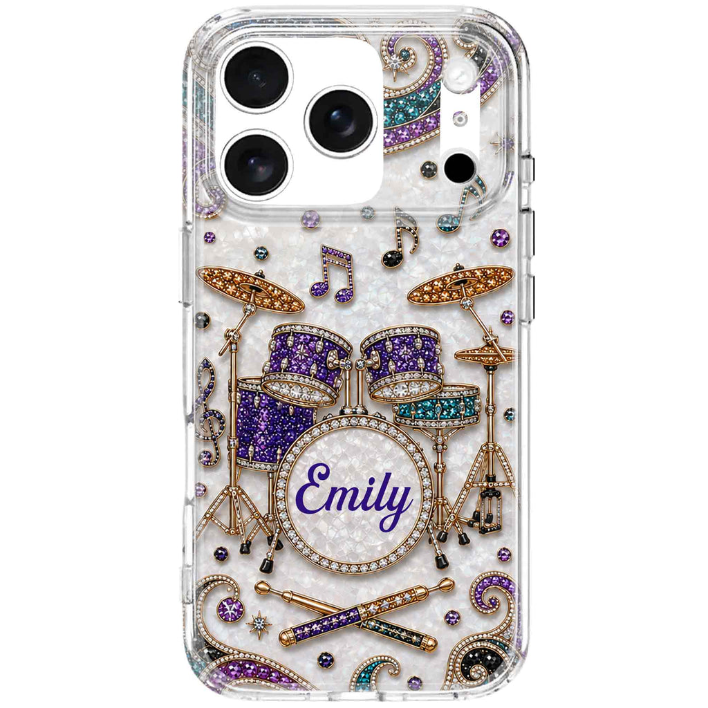 Personalized Clear Phone Case for Music Lovers Custom Name Gift Clear Phone Case GradoCreations