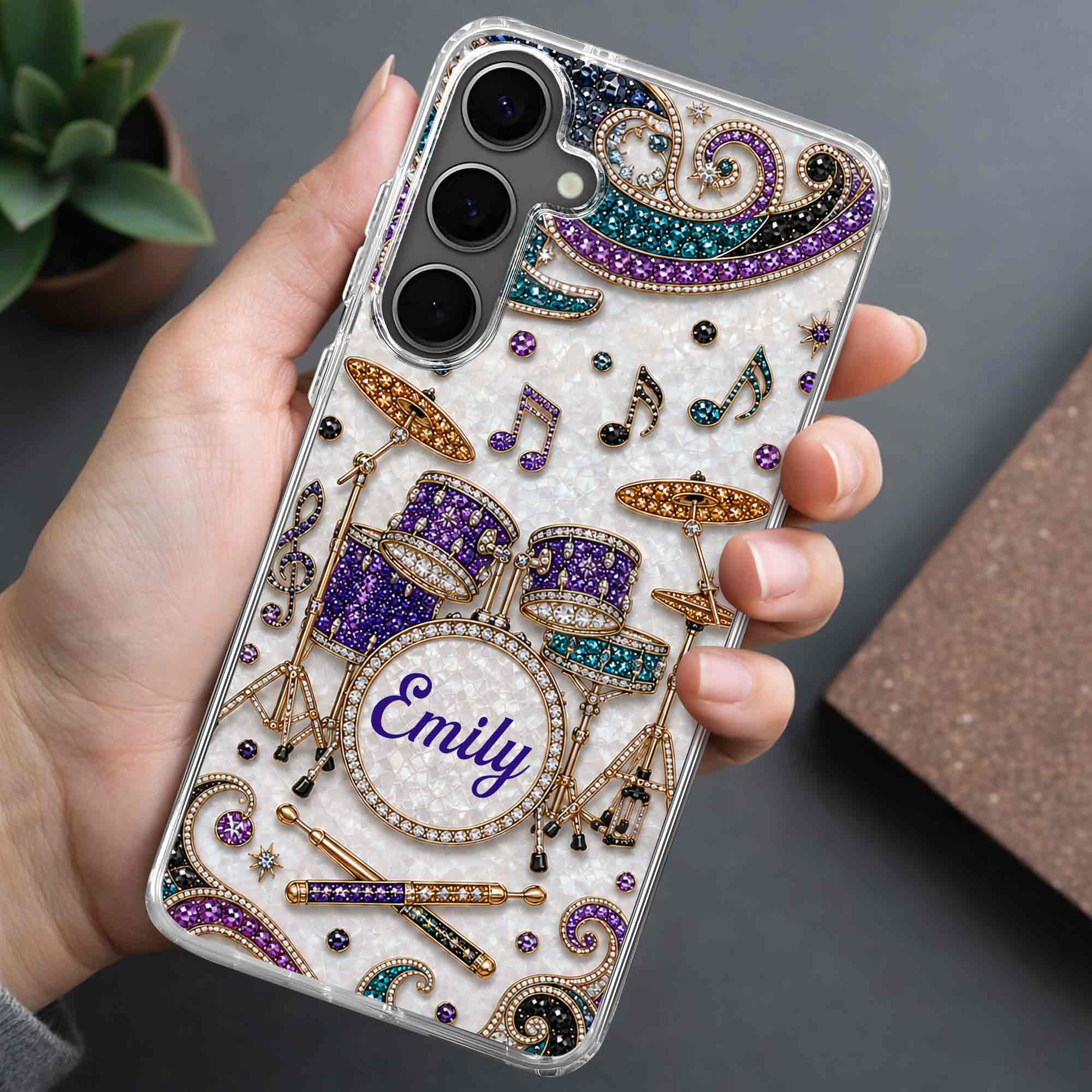 Personalized Clear Phone Case for Music Lovers Custom Name Gift Clear Phone Case GradoCreations
