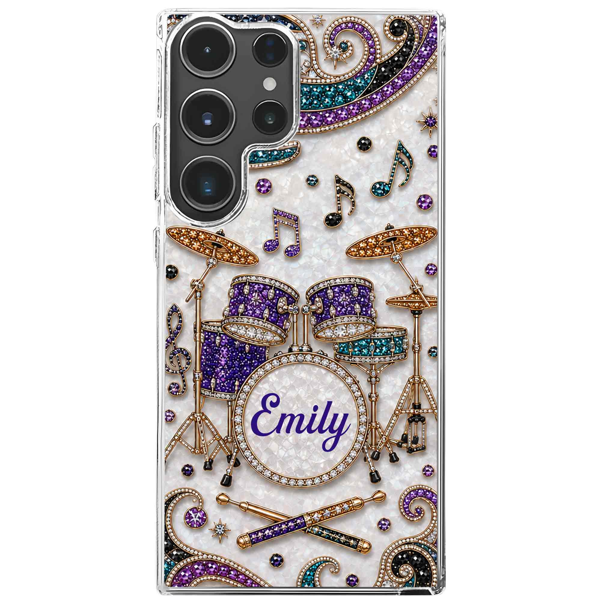 Personalized Clear Phone Case for Music Lovers Custom Name Gift Clear Phone Case GradoCreations