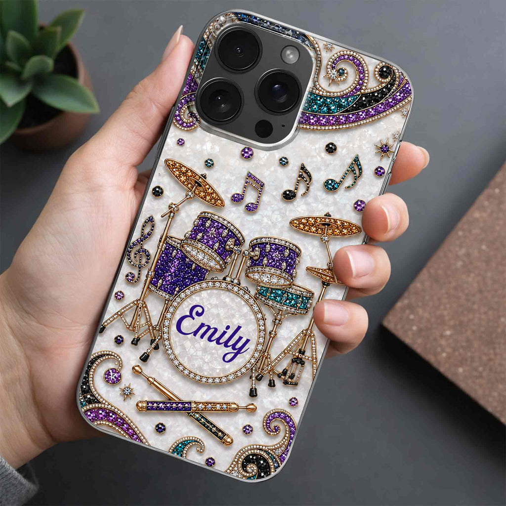Personalized Clear Phone Case for Music Lovers Custom Name Gift Clear Phone Case GradoCreations