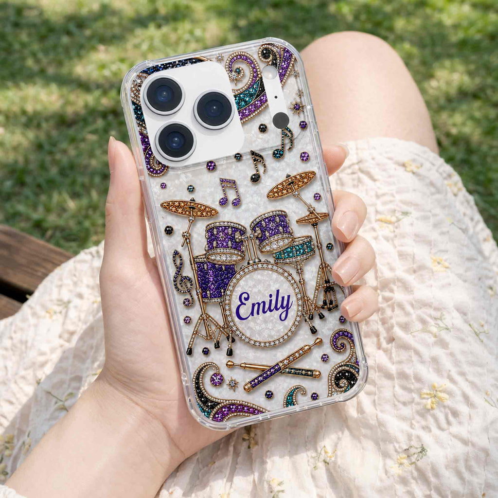 Personalized Clear Phone Case for Music Lovers Custom Name Gift Clear Phone Case GradoCreations