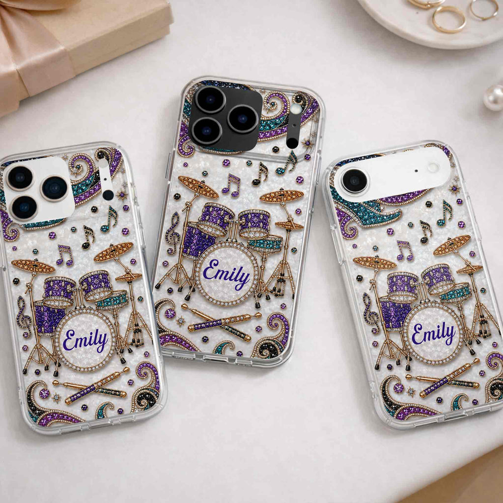 Personalized Clear Phone Case for Music Lovers Custom Name Gift Clear Phone Case GradoCreations