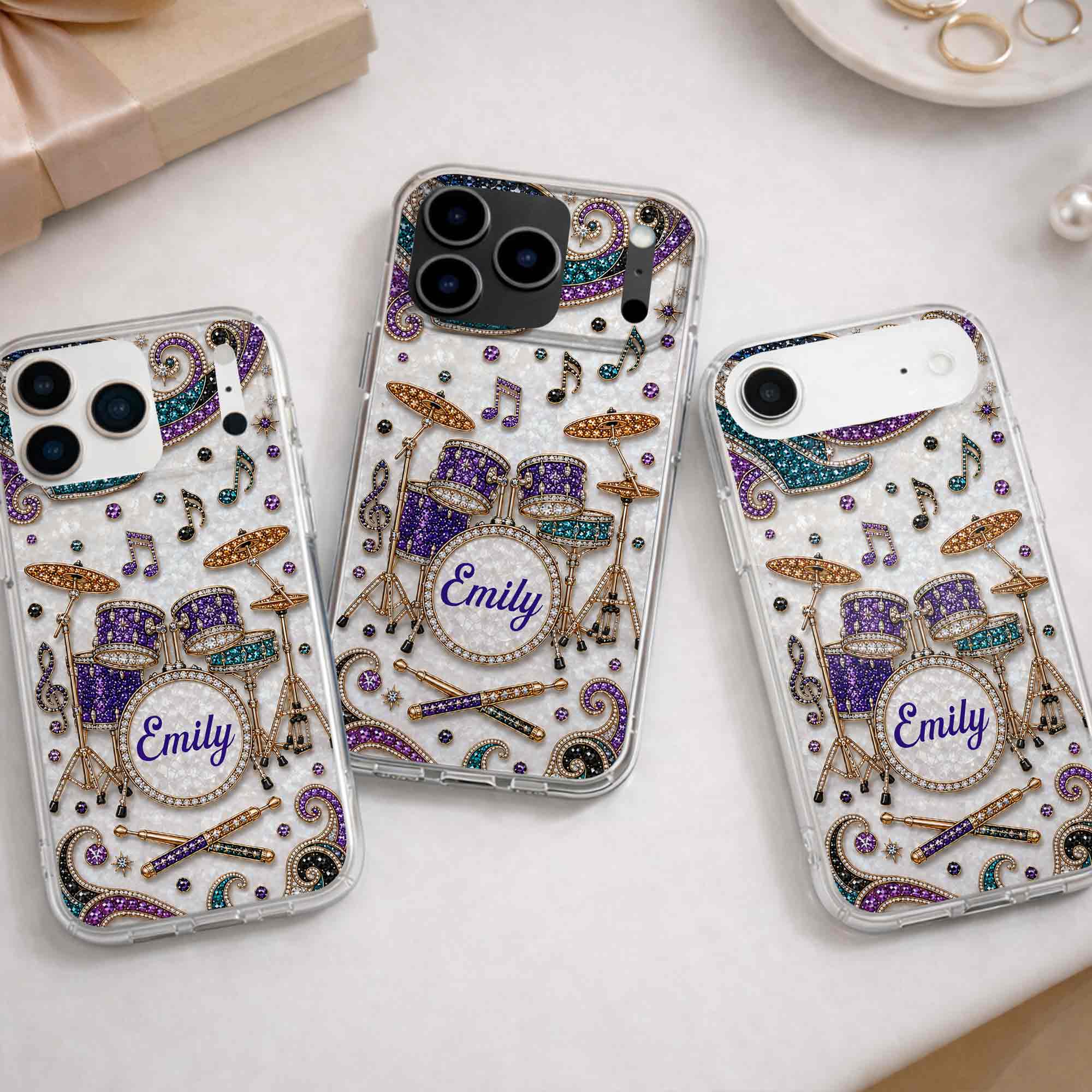 Personalized Clear Phone Case for Music Lovers Custom Name Gift Clear Phone Case GradoCreations
