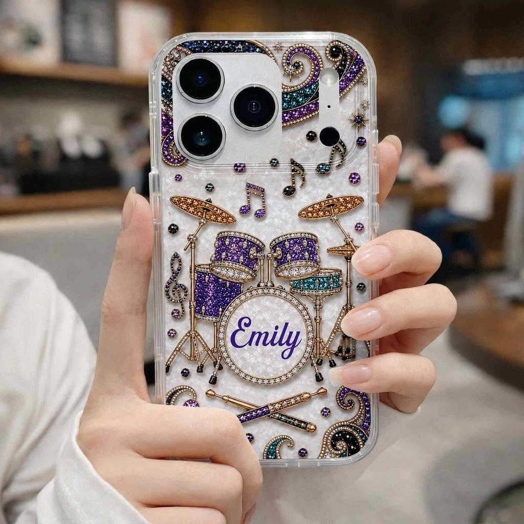 Personalized Clear Phone Case for Music Lovers Custom Name Gift Clear Phone Case GradoCreations