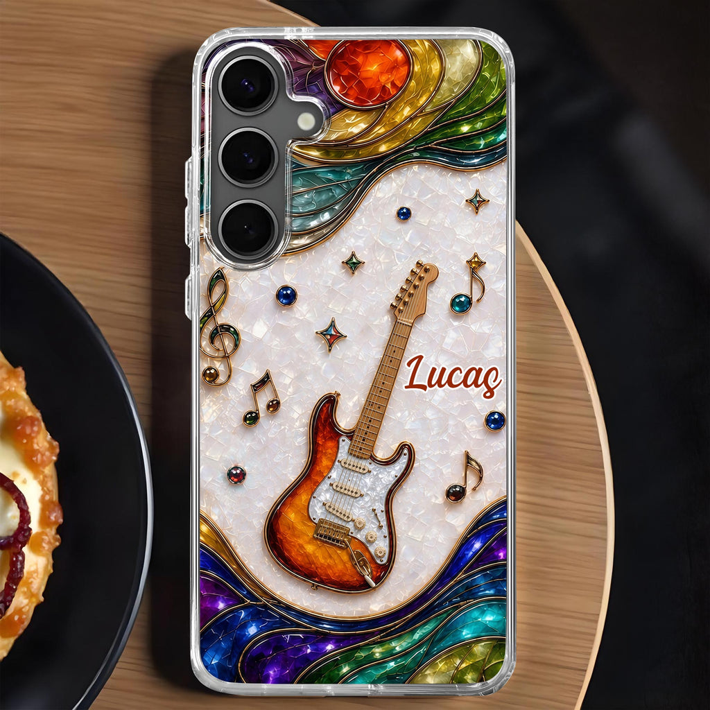 Personalized Clear Phone Case Custom Name Music Gift for Him Clear Phone Case GradoCreations