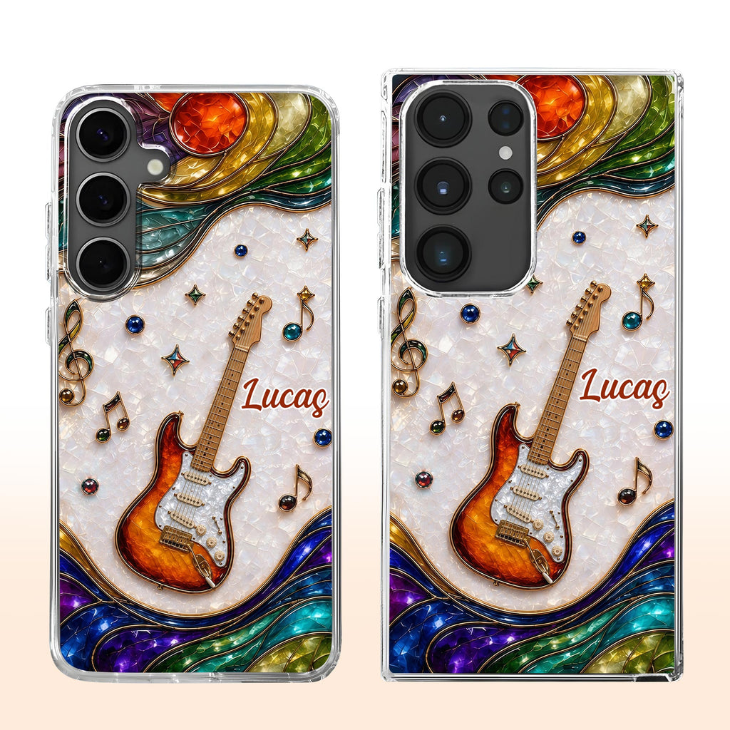 Personalized Clear Phone Case Custom Name Music Gift for Him Clear Phone Case GradoCreations