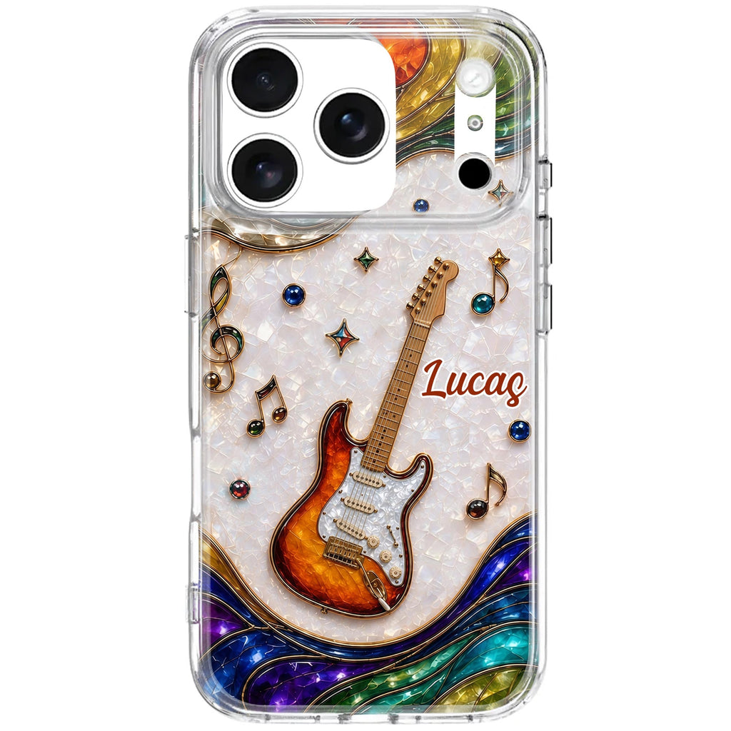 Personalized Clear Phone Case Custom Name Music Gift for Him Clear Phone Case GradoCreations