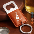 Personalized Leather Bottle Opener Keychain Custom Name Gift for Dad Leather Bottle Opener Keychain GradoCreations