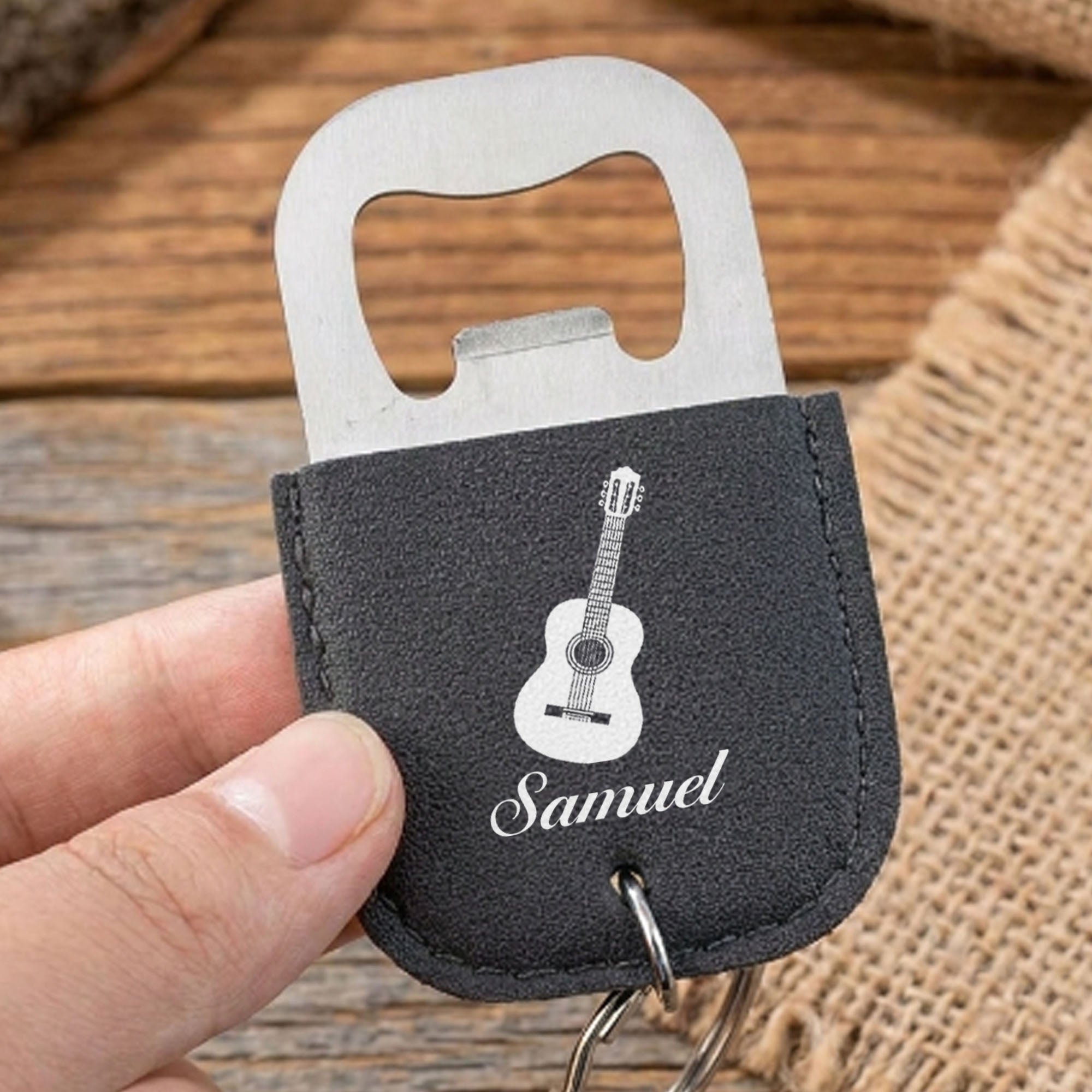 Personalized Leather Bottle Opener Keychain Custom Name Gift for Dad Leather Bottle Opener Keychain GradoCreations