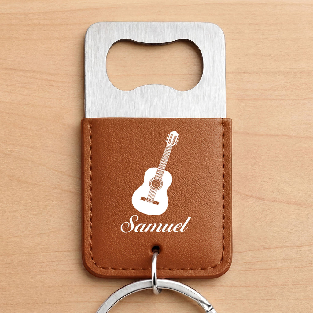 Personalized Leather Bottle Opener Keychain Custom Name Gift for Dad Leather Bottle Opener Keychain GradoCreations