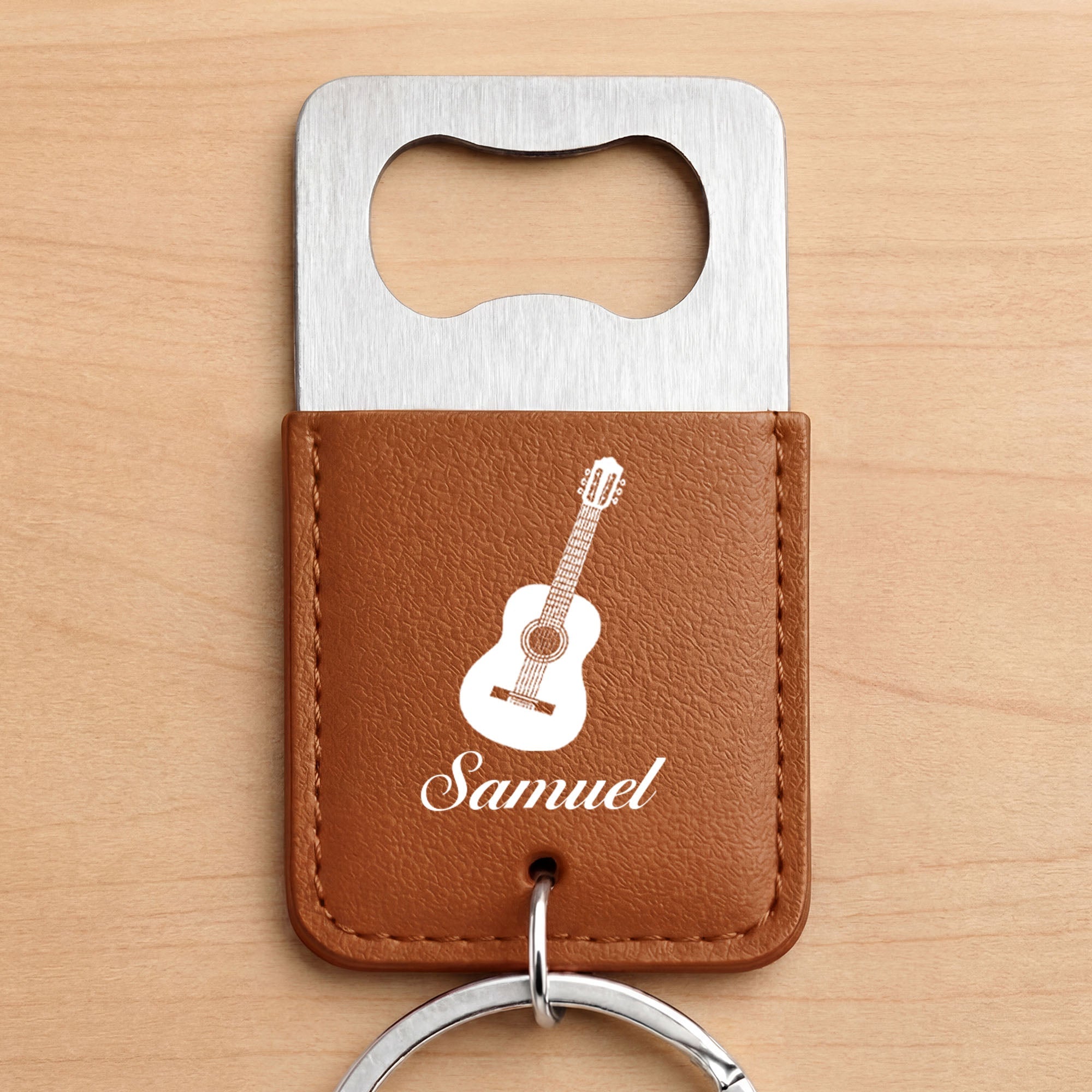 Personalized Leather Bottle Opener Keychain Custom Name Gift for Dad Leather Bottle Opener Keychain GradoCreations