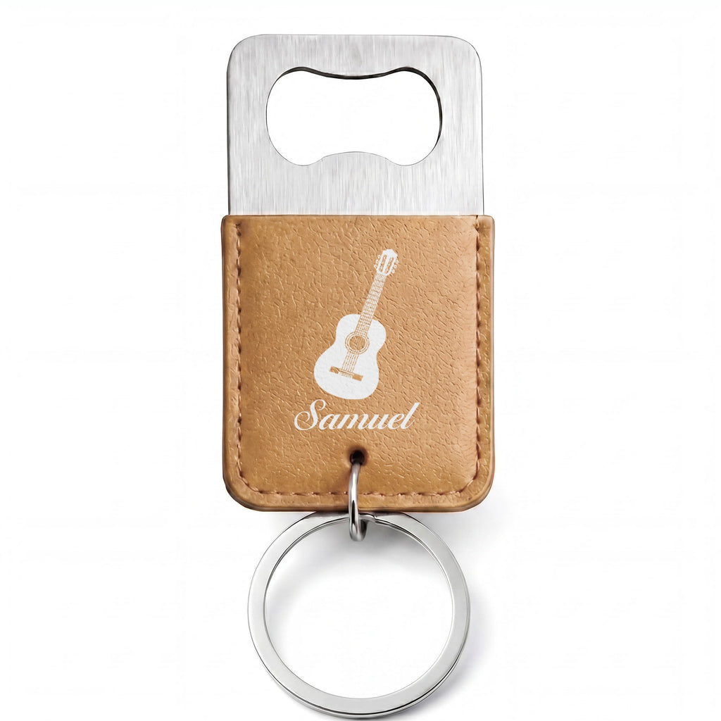 Personalized Leather Bottle Opener Keychain Custom Name Gift for Dad Leather Bottle Opener Keychain GradoCreations
