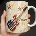 Personalized Bass Guitar Coffee Mug Custom Name Gift for Dad Edge-to-edge Mug GradoCreations