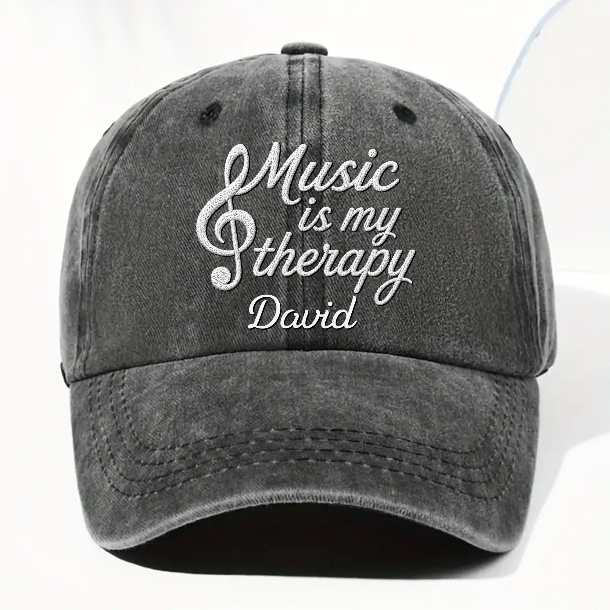 Personalized Washed Denim Cap Custom Music Gift for Him Washed Denim Cap GradoCreations