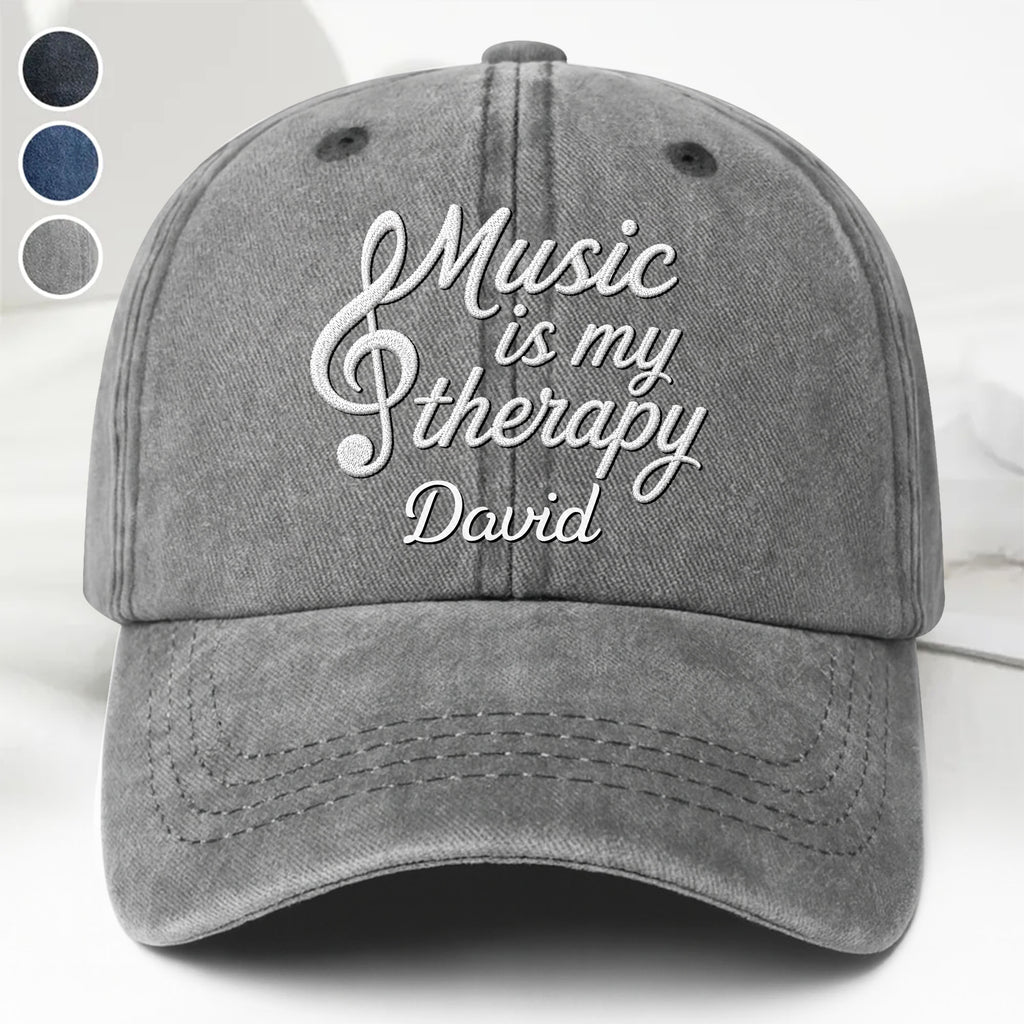 Personalized Washed Denim Cap Custom Music Gift for Him Washed Denim Cap GradoCreations