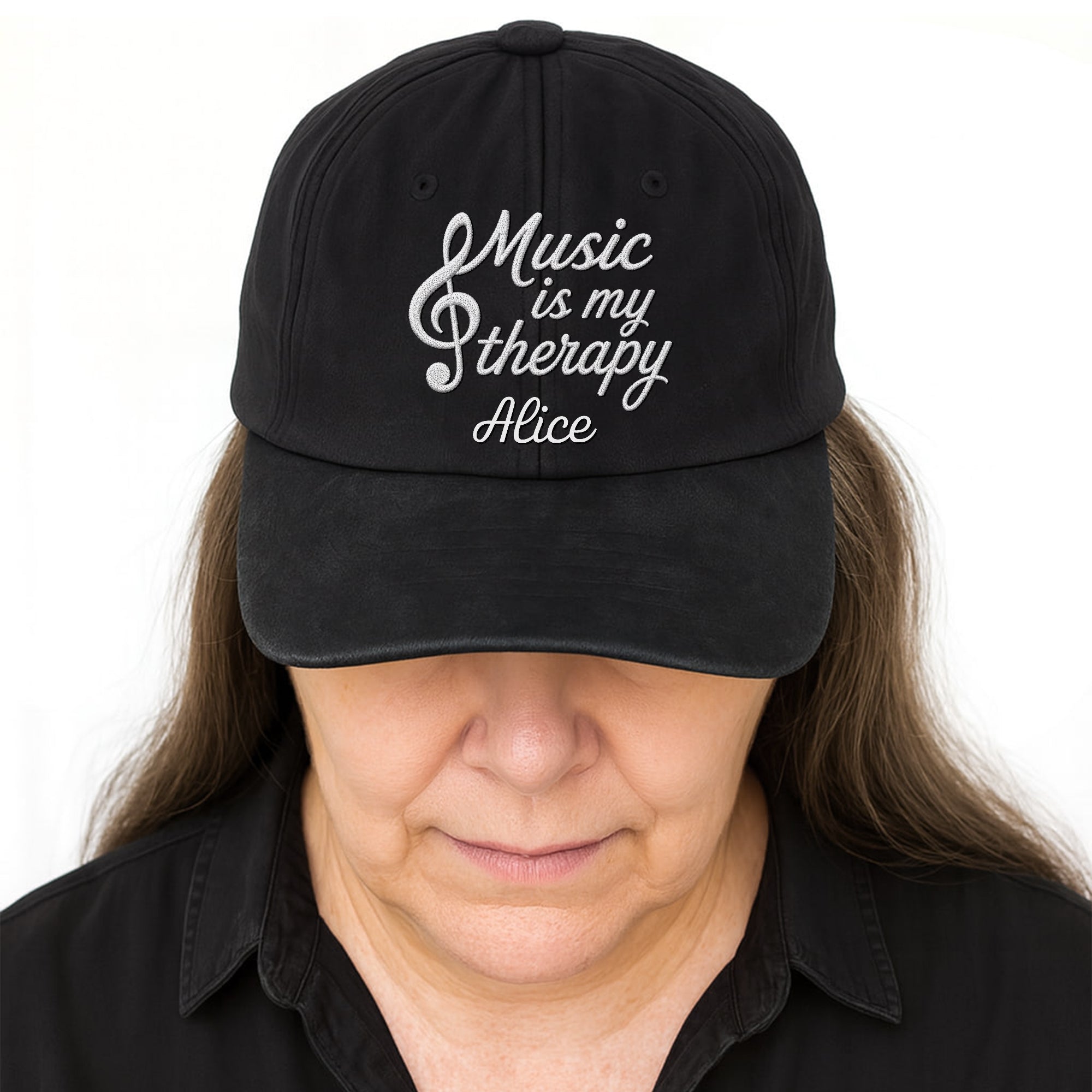 Personalized Washed Denim Cap Custom Music Gift for Him Washed Denim Cap GradoCreations
