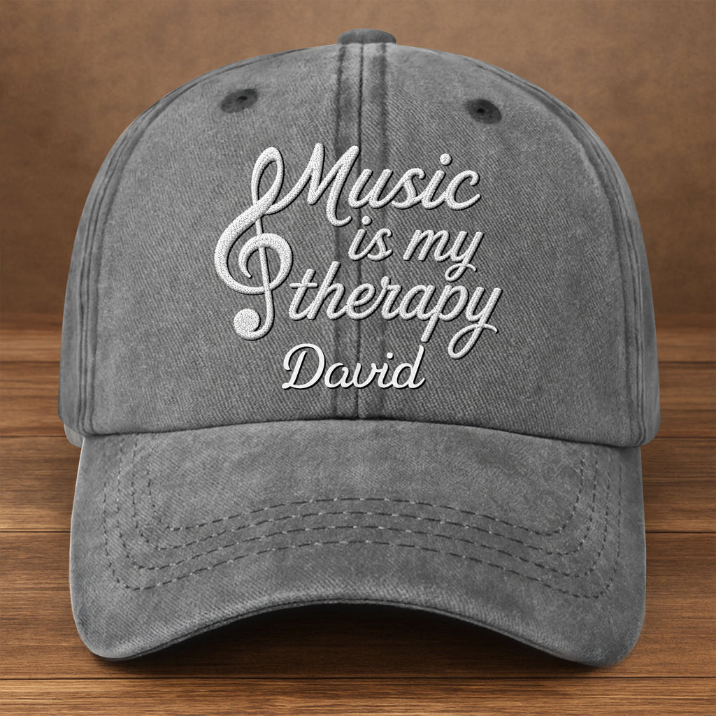 Personalized Washed Denim Cap Custom Music Gift for Him Washed Denim Cap GradoCreations