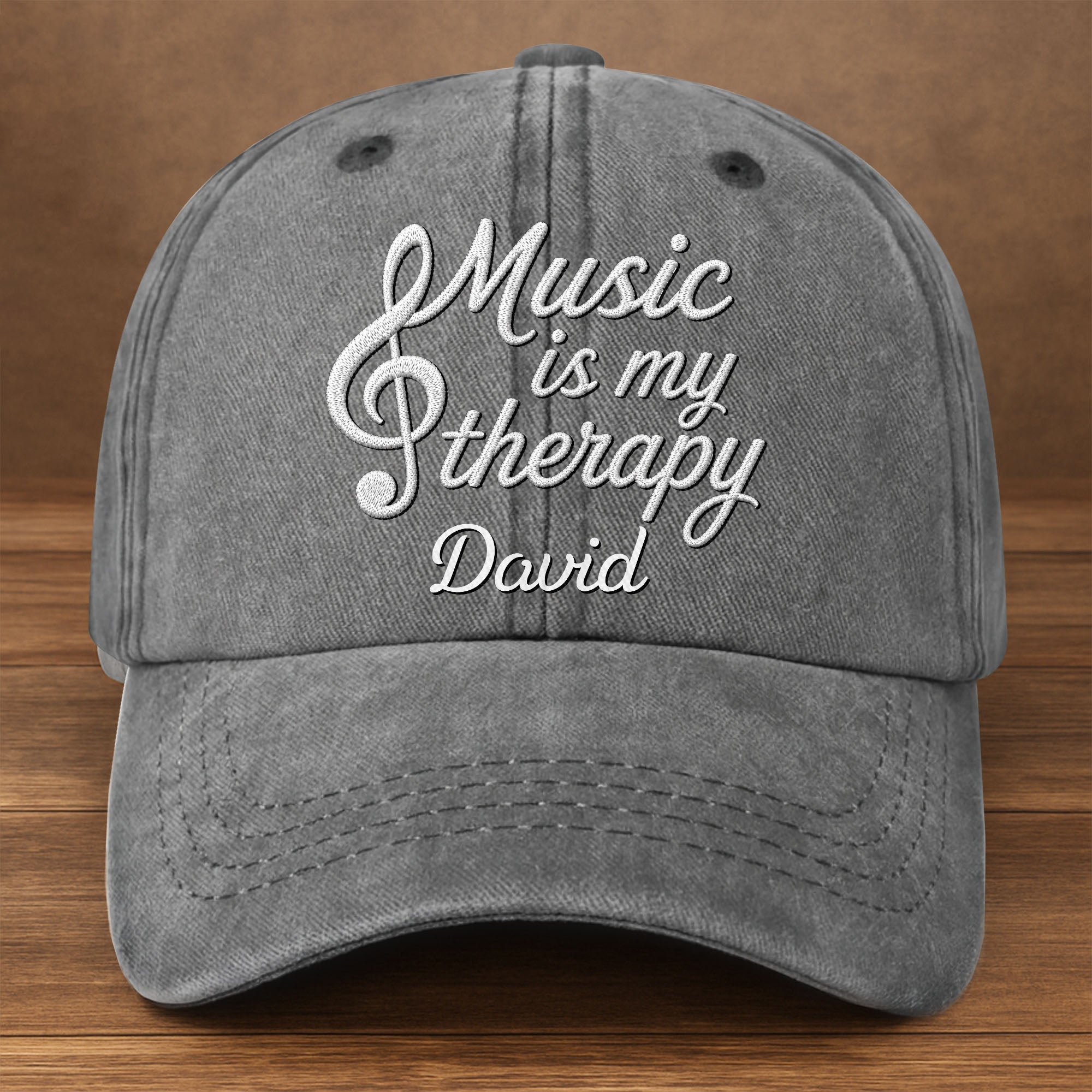 Personalized Washed Denim Cap Custom Music Gift for Him Washed Denim Cap GradoCreations
