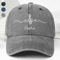 Personalized Washed Denim Cap Custom Name Music Gift for Him